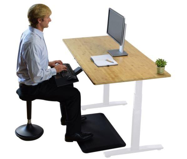 White and Natural Bamboo 52" Dual Motor Electric Office Adjustable Computer Desk - AFS