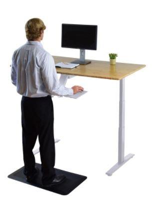 White and Natural Bamboo 52" Dual Motor Electric Office Adjustable Computer Desk - AFS