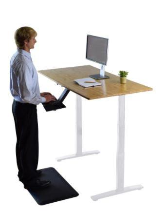 Gray and Natural Bamboo 52" Dual Motor Electric Office Adjustable Computer Desk - AFS