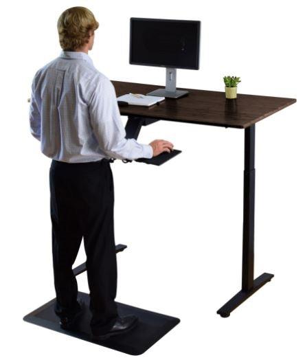 Black on Black 45" Bamboo Dual Motor Electric Office Adjustable Computer Desk - AFS