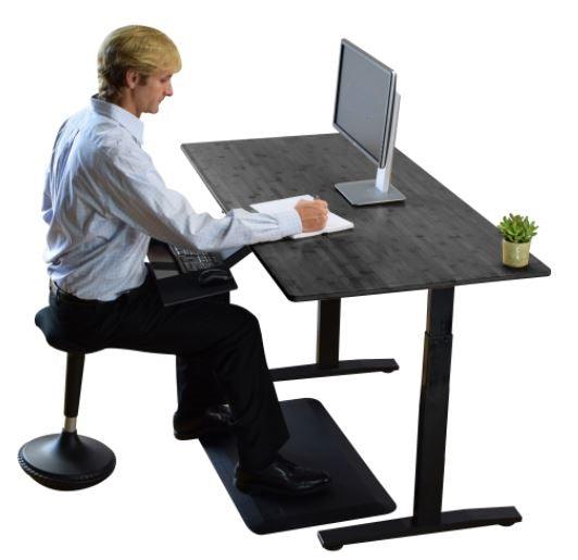 Black on Black 45" Bamboo Dual Motor Electric Office Adjustable Computer Desk - AFS