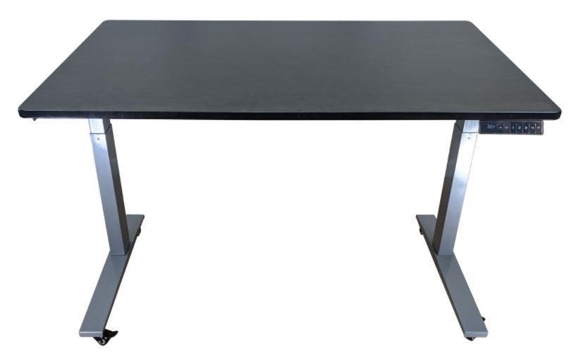 Gray and Black 45" Bamboo Dual Motor Electric Office Adjustable Computer Desk - AFS