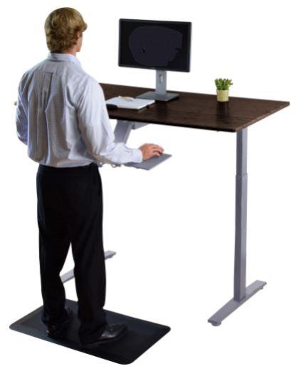 Gray and Black 45" Bamboo Dual Motor Electric Office Adjustable Computer Desk - AFS