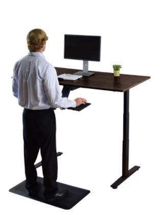 Black on Black 52" Bamboo Dual Motor Electric Office Adjustable Computer Desk - AFS