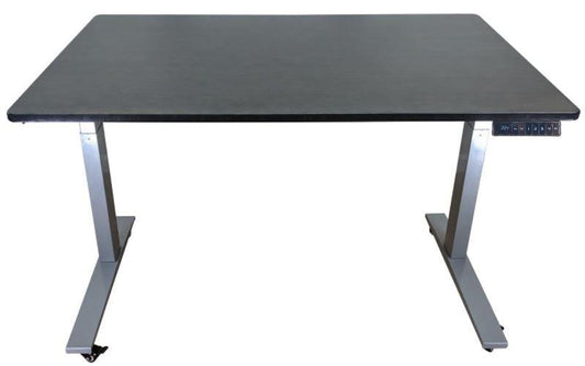 Gray and Black 52" Bamboo Dual Motor Electric Office Adjustable Computer Desk - AFS