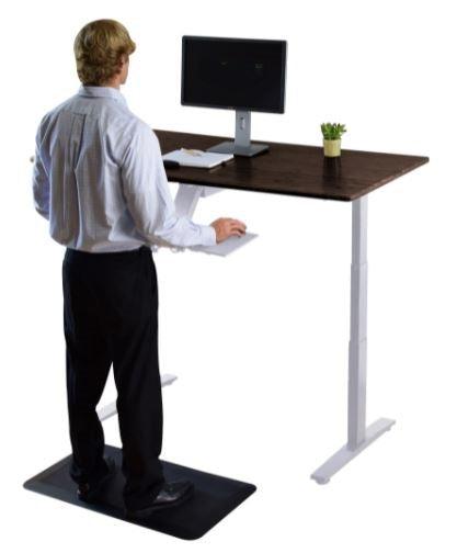 White and Black 52" Bamboo Dual Motor Electric Office Adjustable Computer Desk - AFS