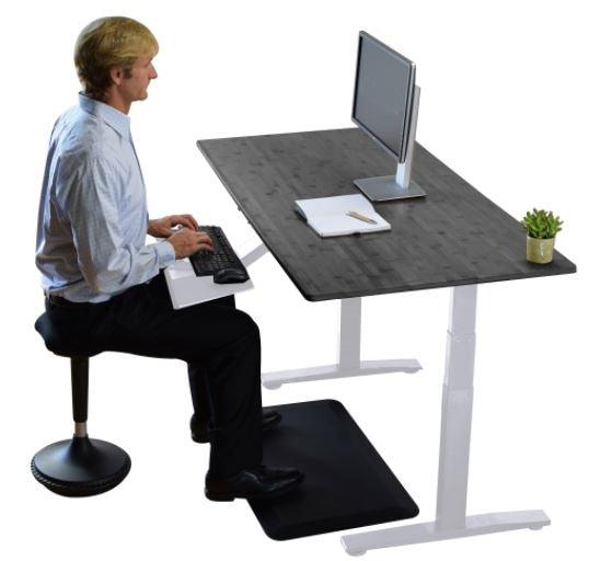 White and Black 52" Bamboo Dual Motor Electric Office Adjustable Computer Desk - AFS