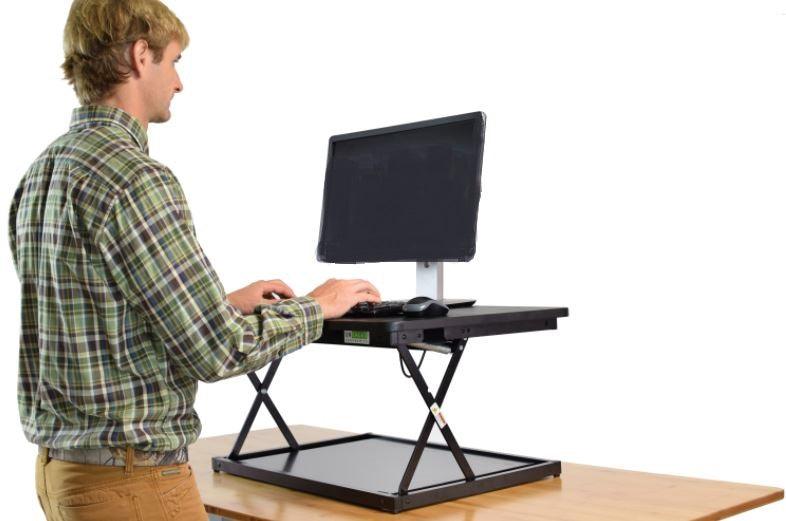 Small Black Adjustable Standing Desk Converter - AFS