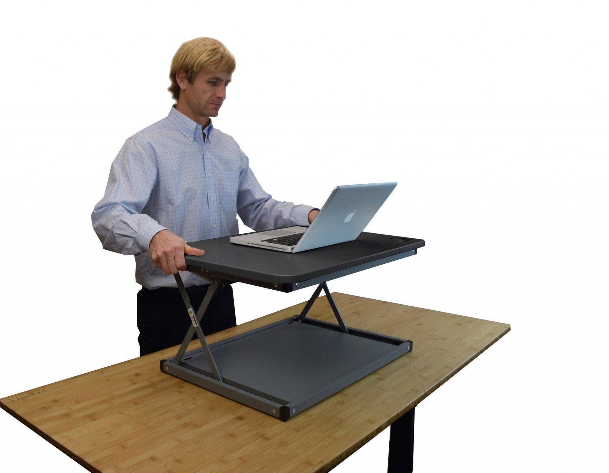 Small Black Adjustable Standing Desk Converter - AFS