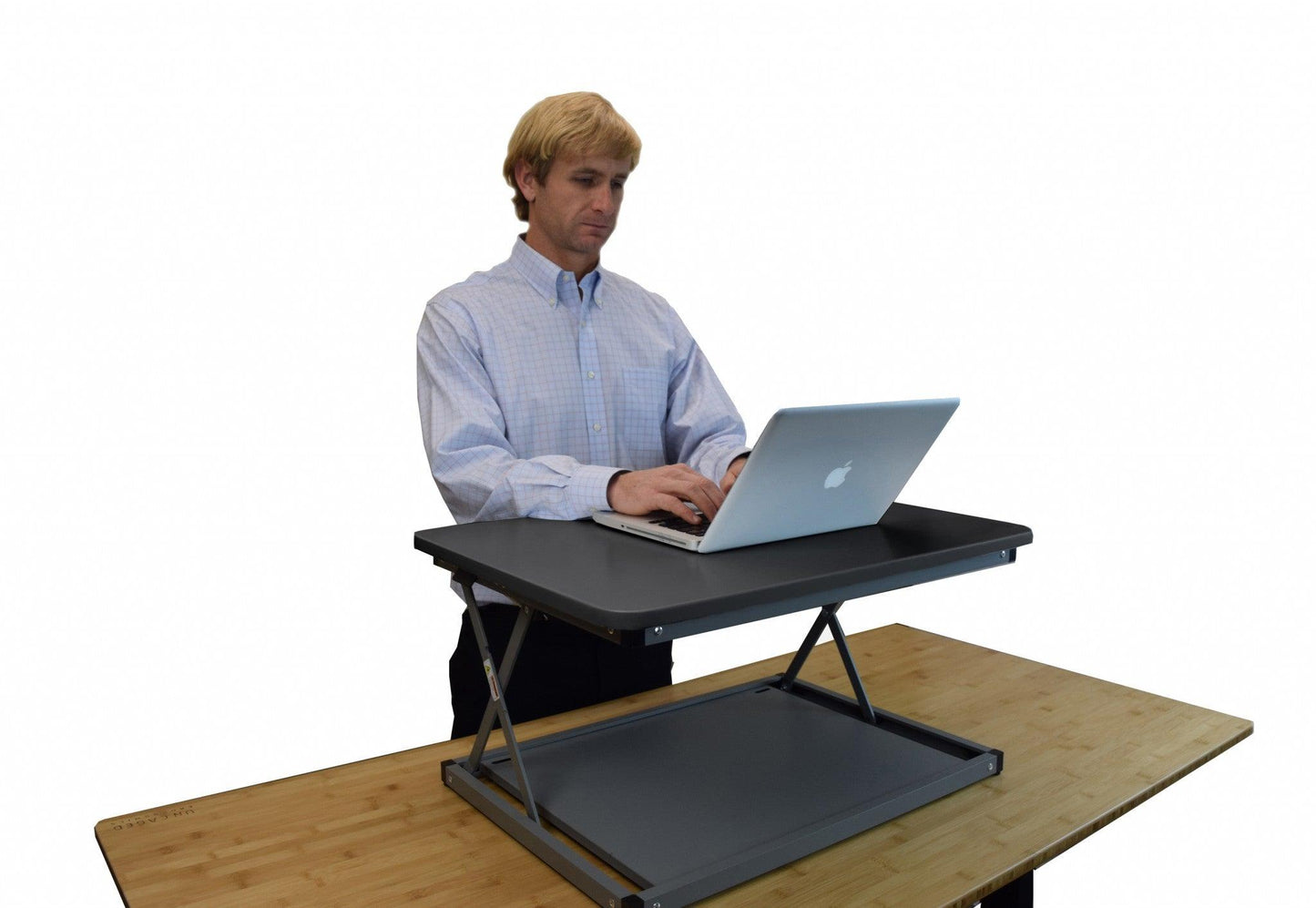 Small Black Adjustable Standing Desk Converter - AFS