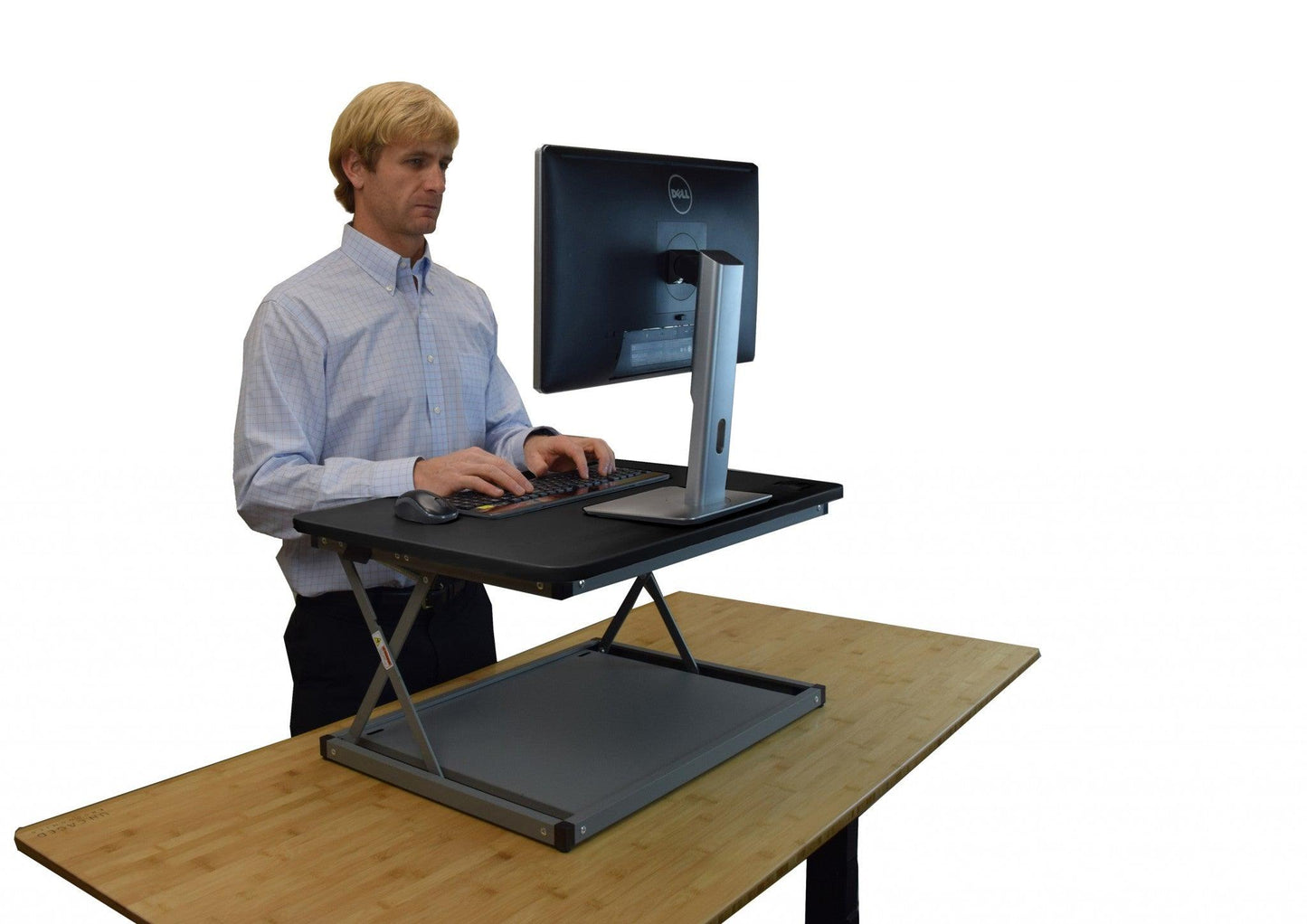 Small Black Adjustable Standing Desk Converter - AFS