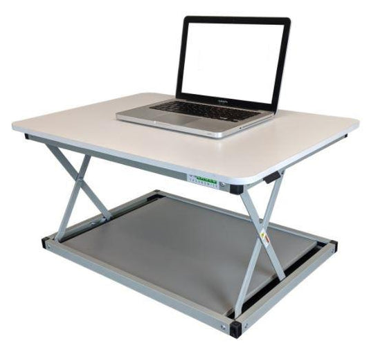 Small Silver Adjustable Standing Desk Converter - AFS