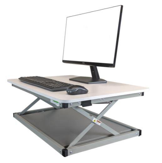 Small Silver Adjustable Standing Desk Converter - AFS