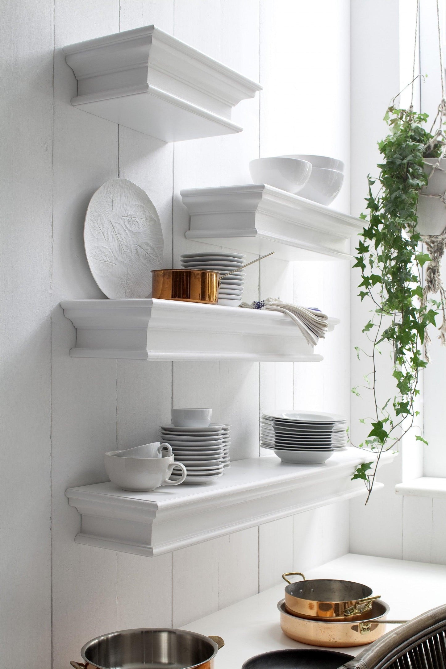 23" Classic White Floating Wall Shelf - AFS