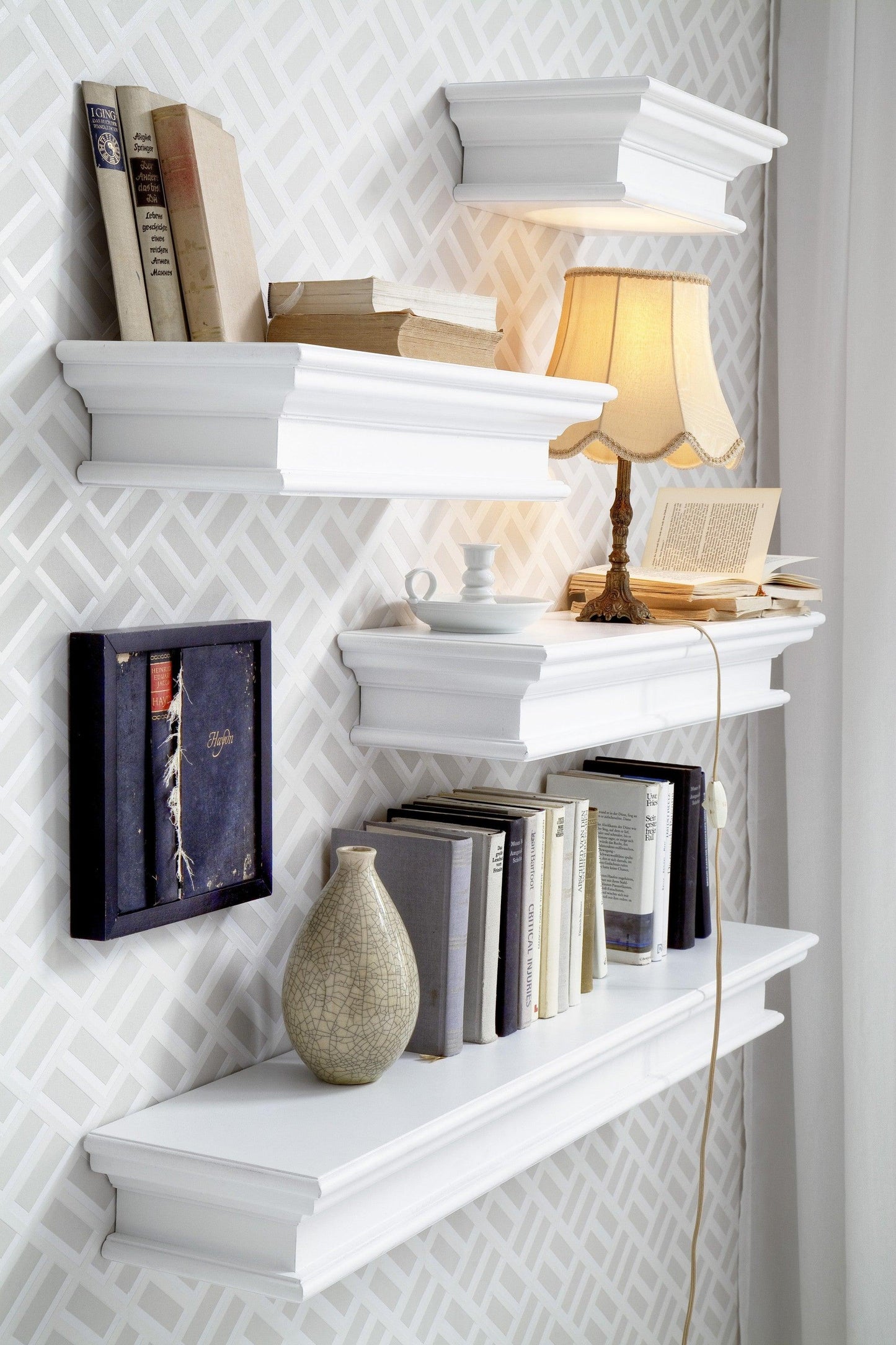 23" Classic White Floating Wall Shelf - AFS