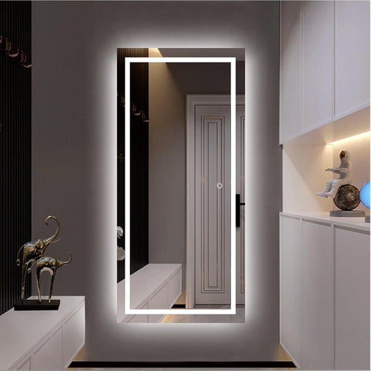 Petite LED Strip Rectangular Wall Mirror - AFS