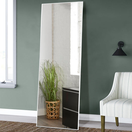 Minimal White Rectangular Full-length Wall Mirror - AFS