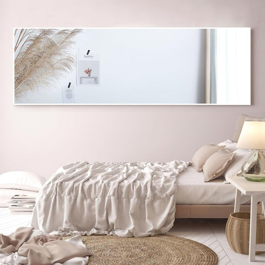 Minimal White Rectangular Full-length Wall Mirror - AFS