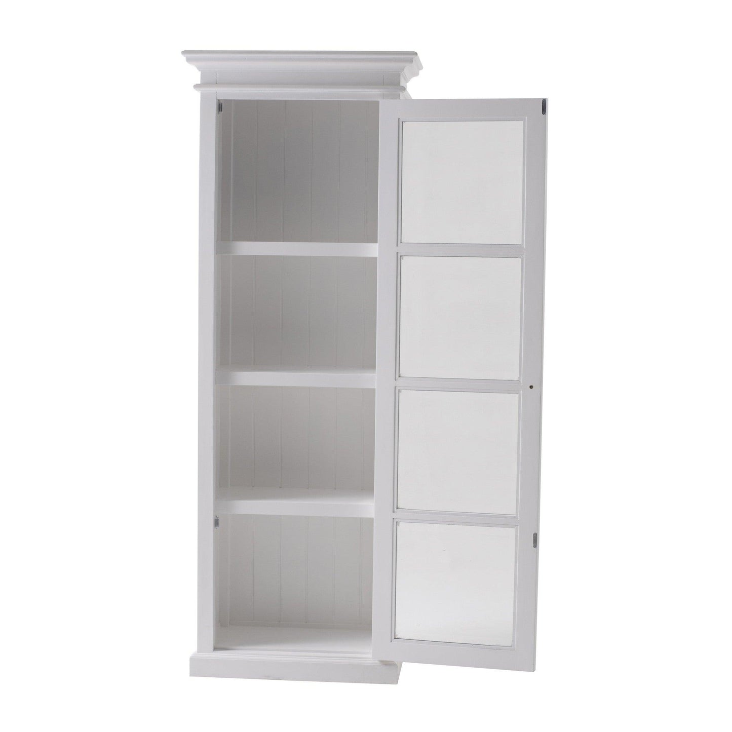 Classic White and Glass Door Storage Cabinet - AFS