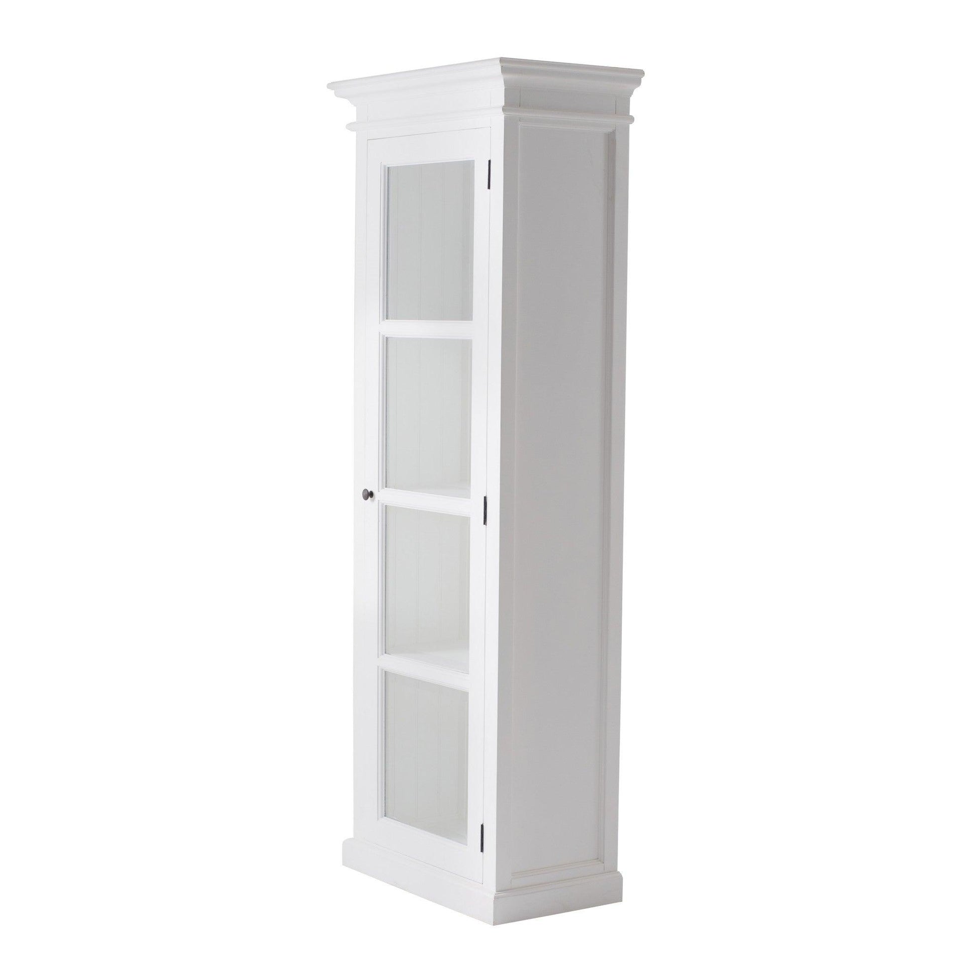 Classic White and Glass Door Storage Cabinet - AFS