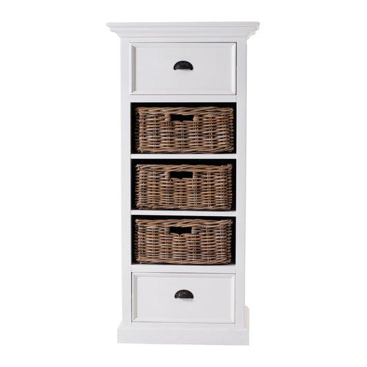 Classic White Storage Cabinet with Basket Set - AFS