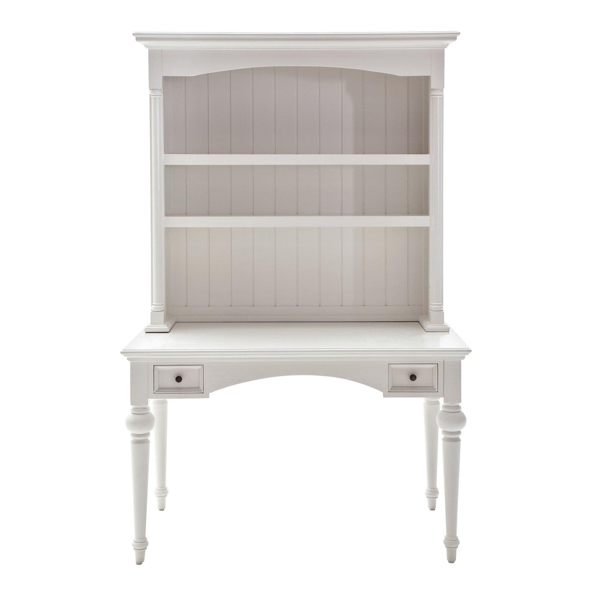 Antiqued White Provencial Writing or Computer Desk with Hutch - AFS