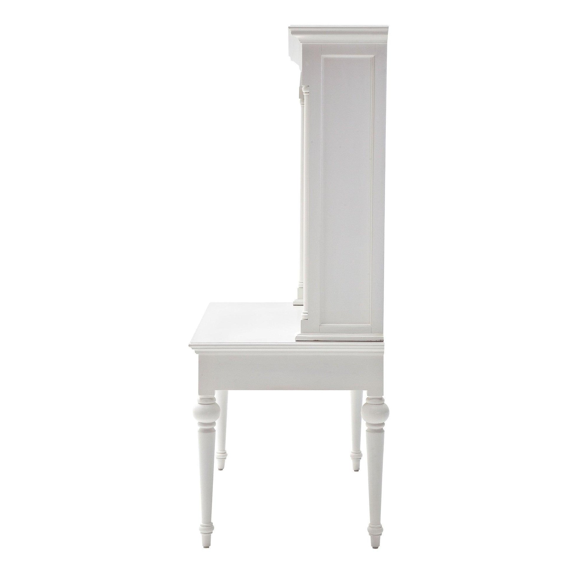 Antiqued White Provencial Writing or Computer Desk with Hutch - AFS