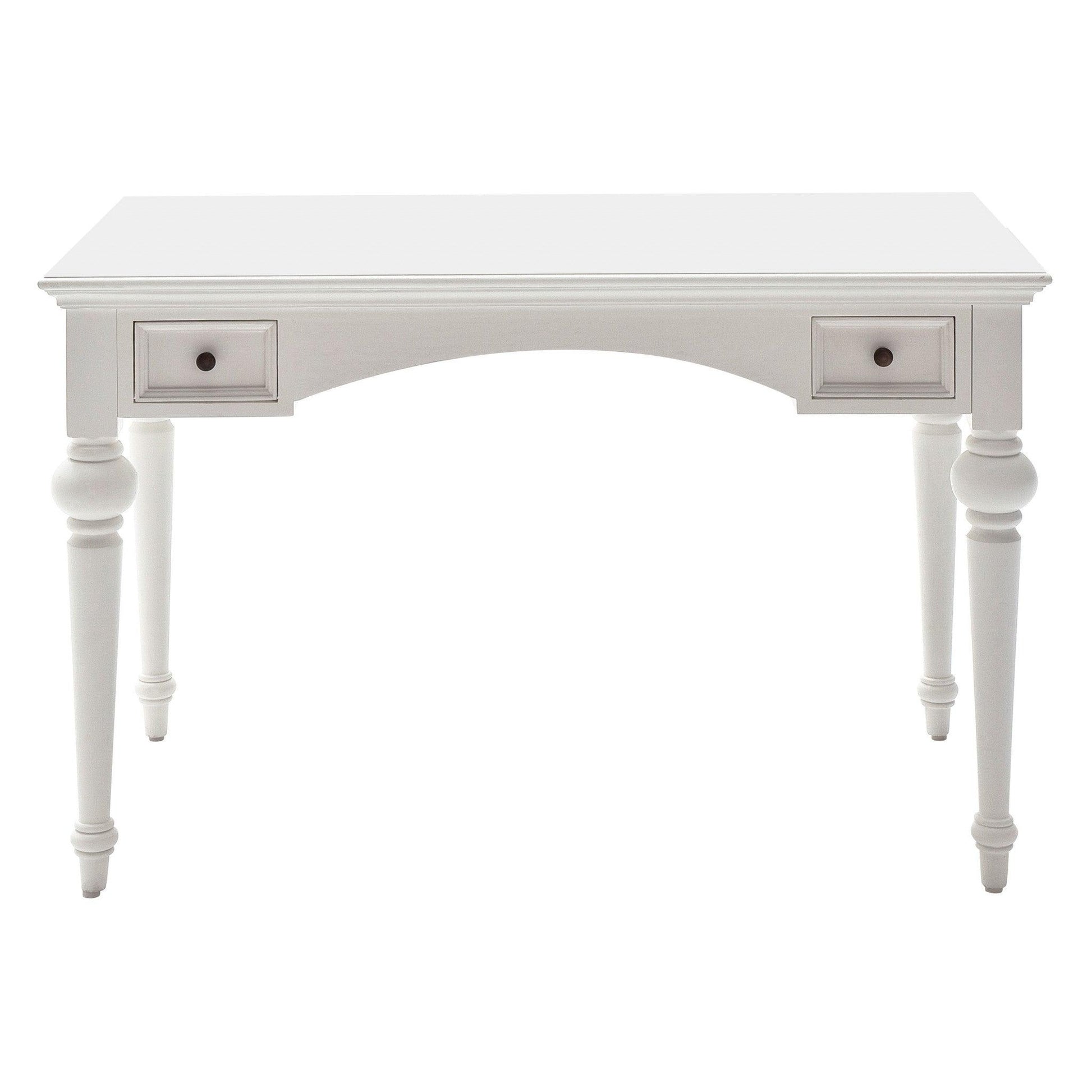 Antiqued White Provencial Writing or Computer Desk with Hutch - AFS