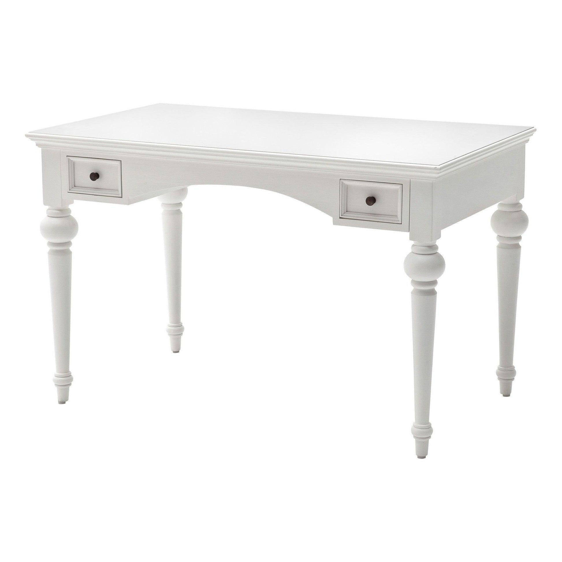 Antiqued White Provencial Writing or Computer Desk with Hutch - AFS