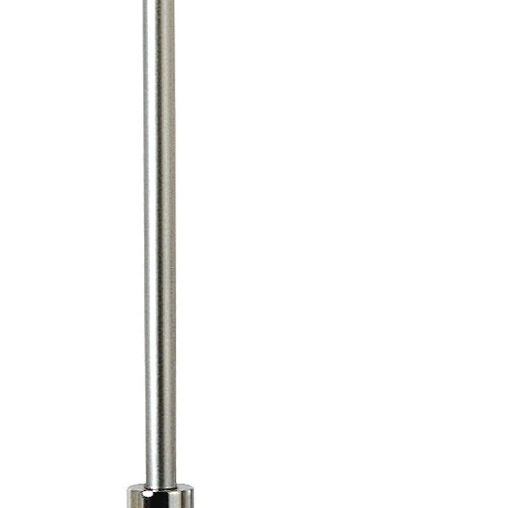 Nimbus 1-Light Metallic Silver And Polished Chrome Floor Lamp With Sheer Snow Double Shantung Shade - AFS