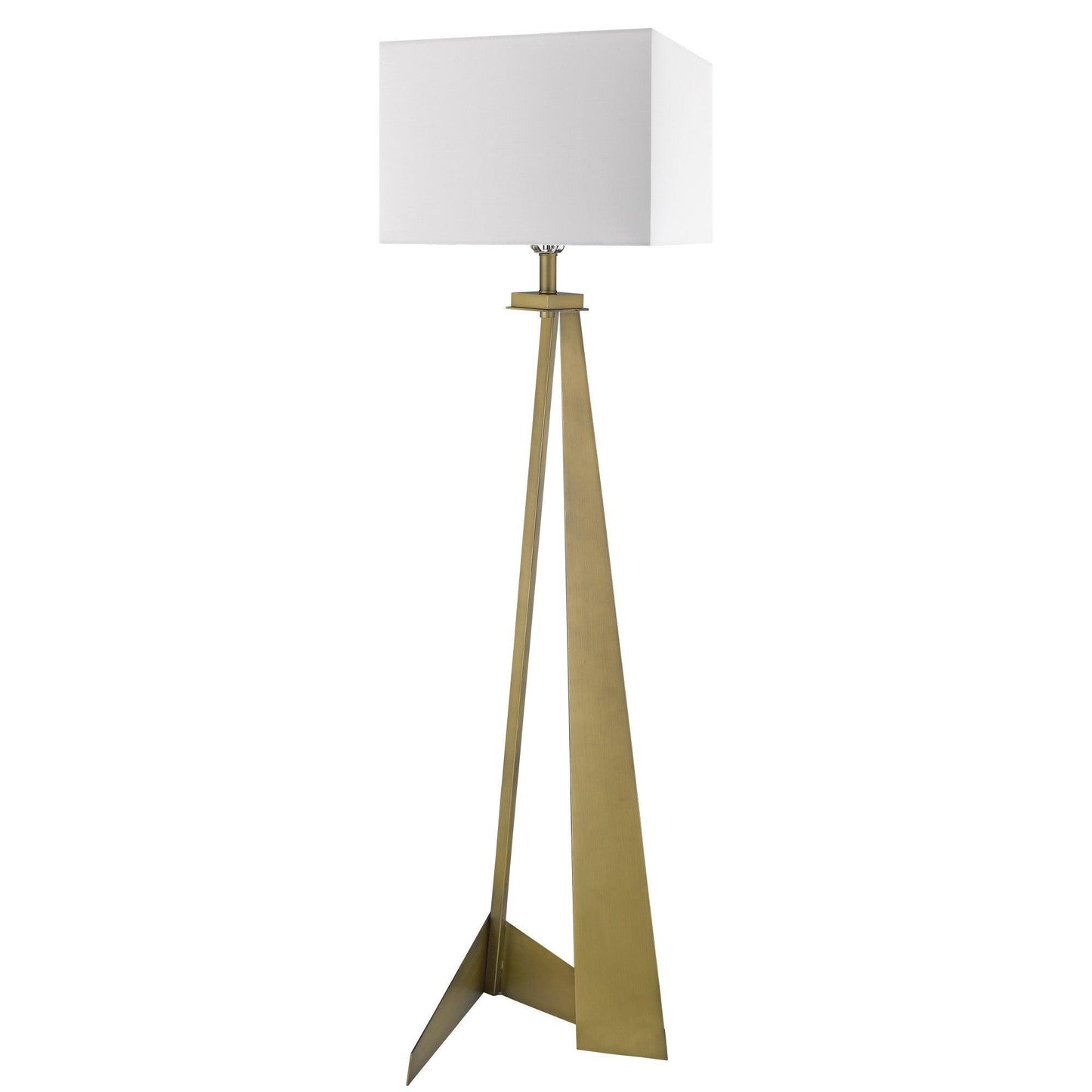 Stratos 1-Light Aged Brass Floor Lamp - AFS