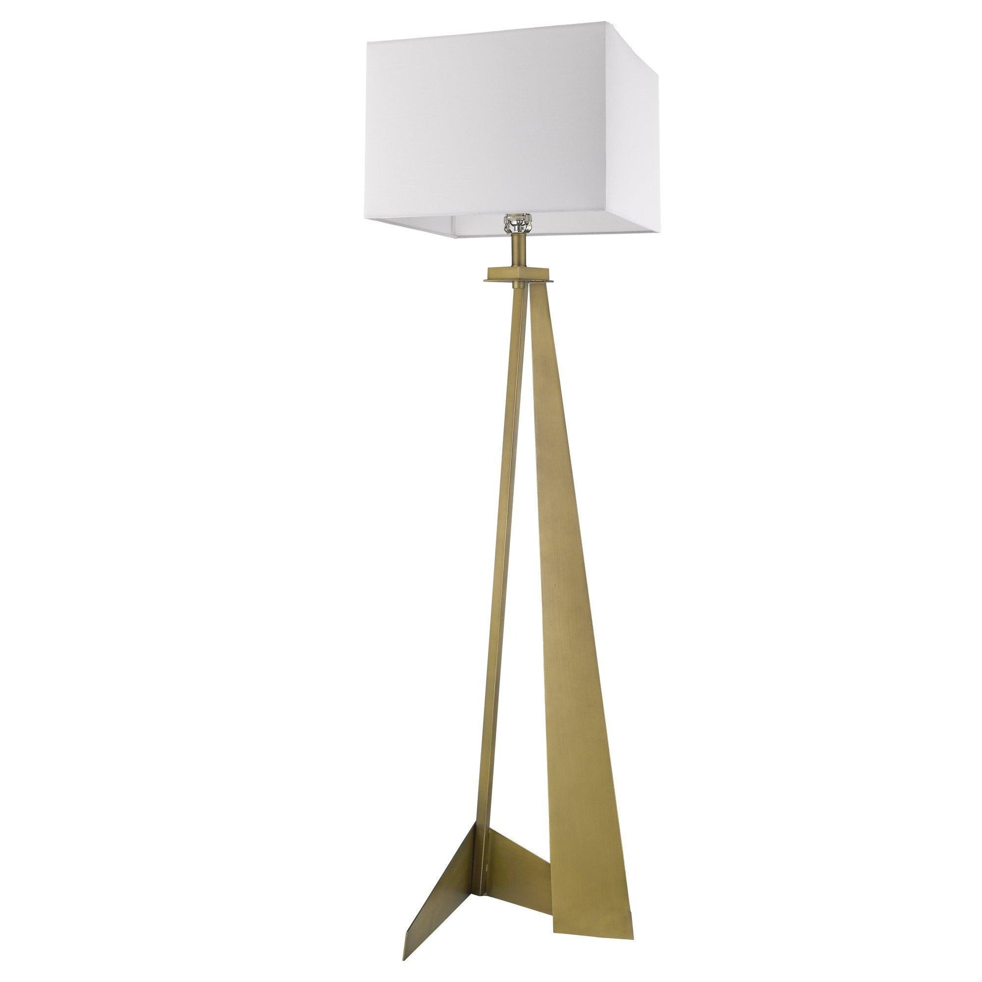 Stratos 1-Light Aged Brass Floor Lamp - AFS