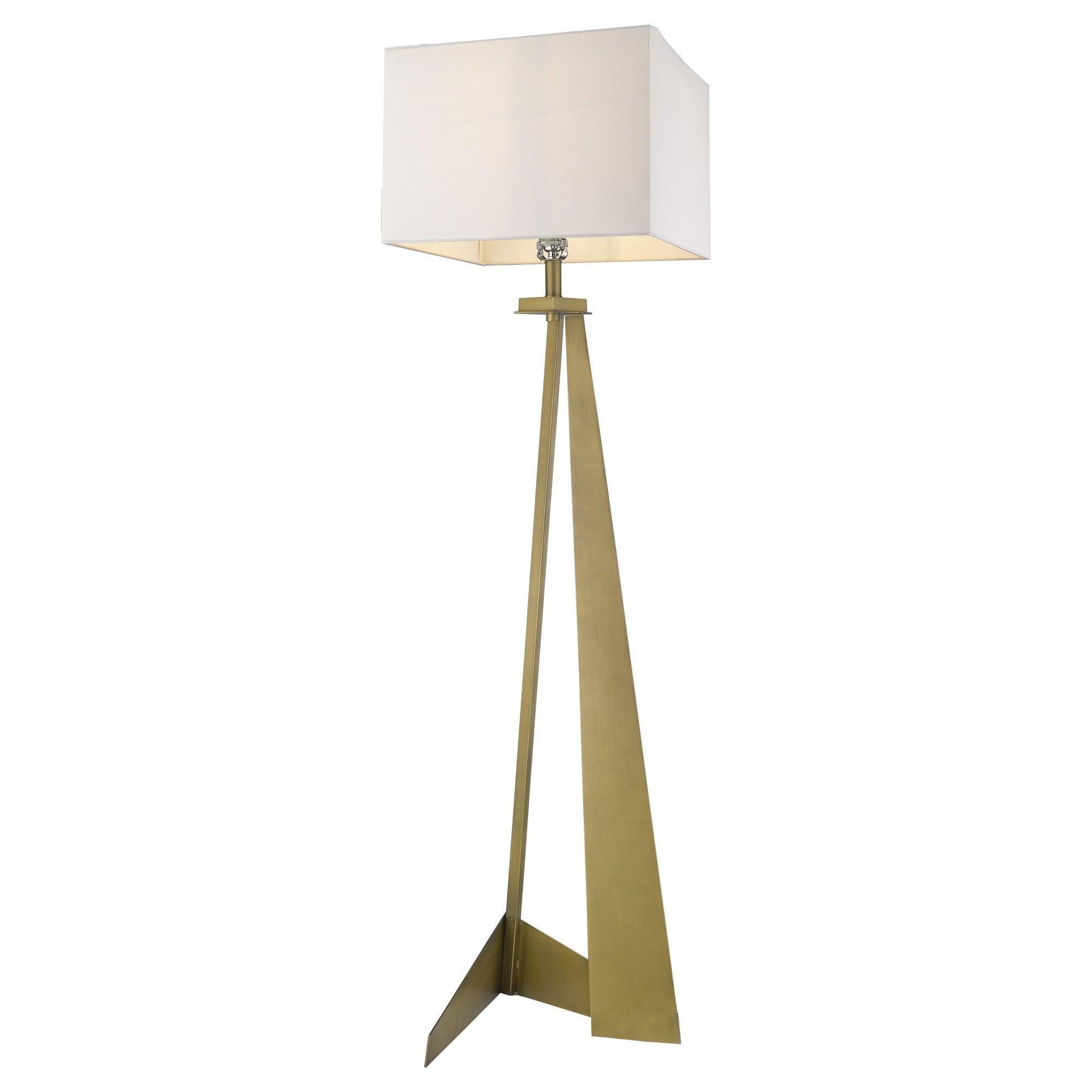 Stratos 1-Light Aged Brass Floor Lamp - AFS