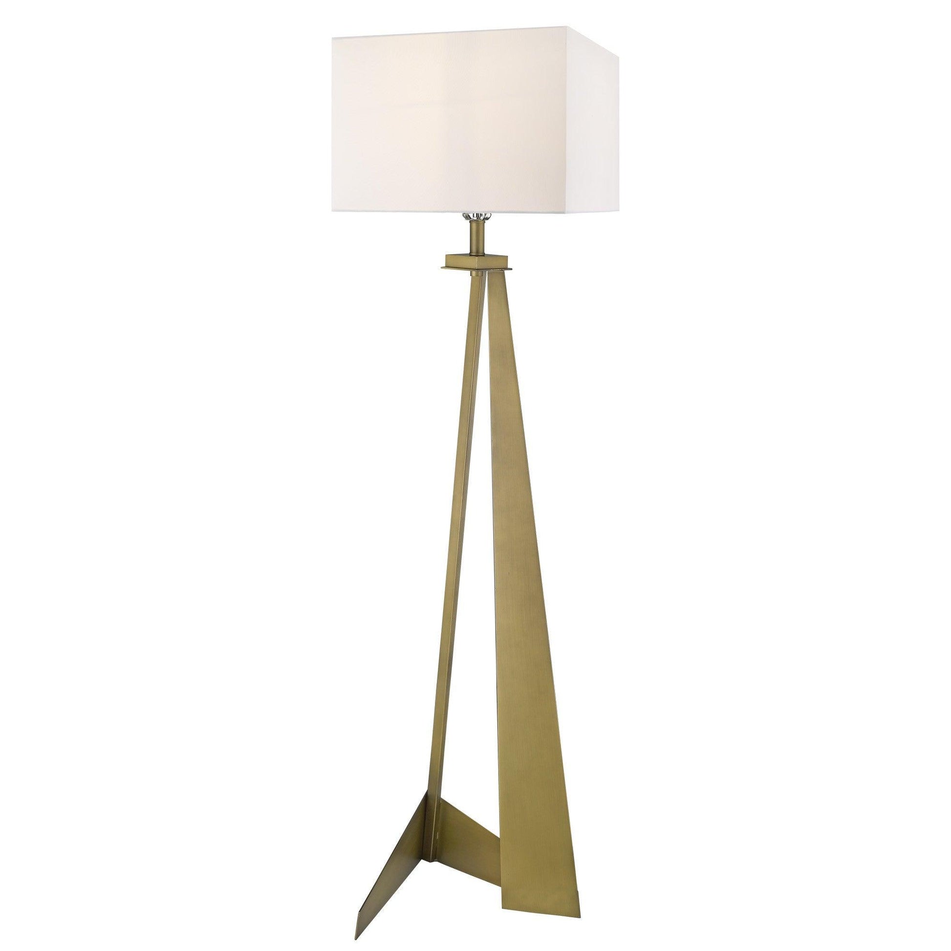 Stratos 1-Light Aged Brass Floor Lamp - AFS