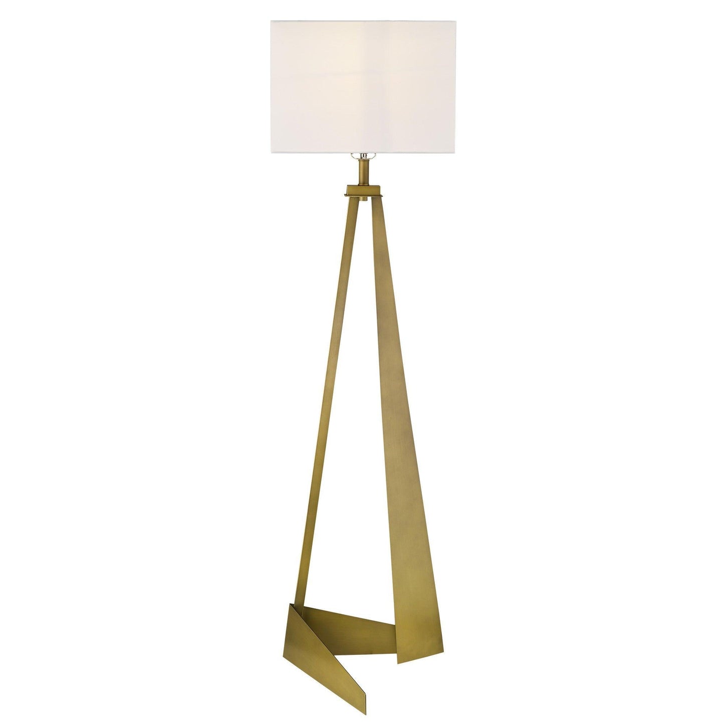 Stratos 1-Light Aged Brass Floor Lamp - AFS