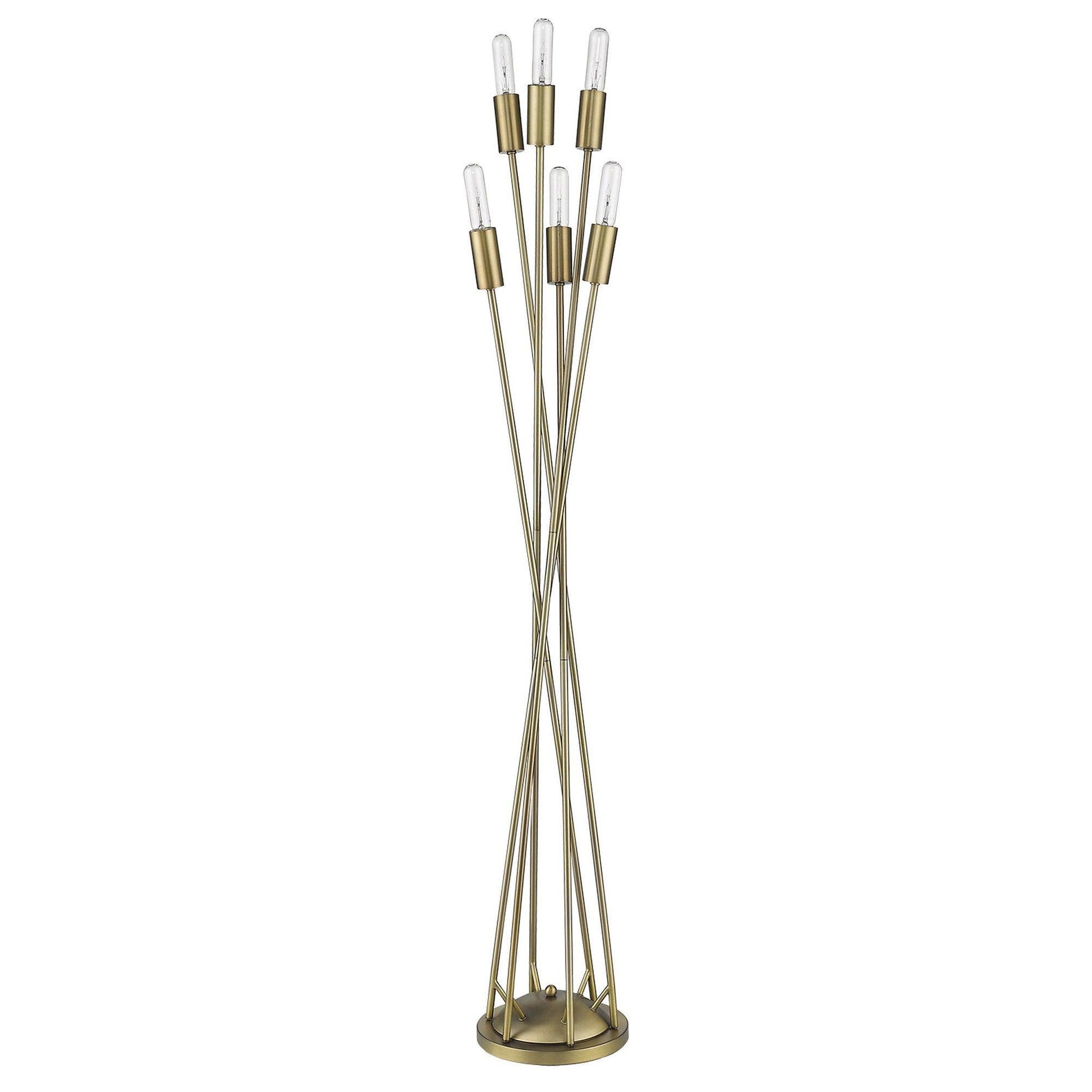 Perret 6-Light Aged Brass Floor Lamp - AFS