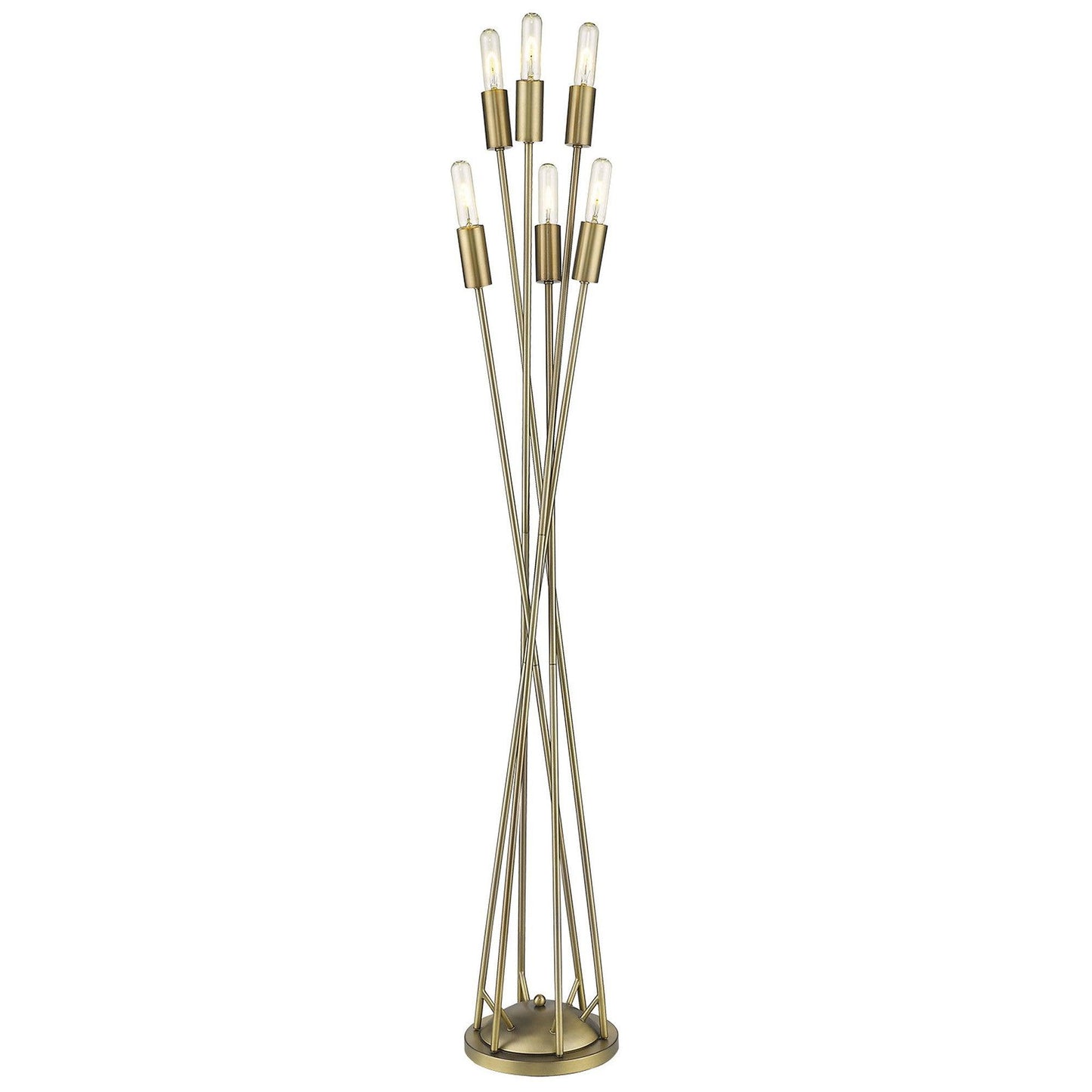 Perret 6-Light Aged Brass Floor Lamp - AFS