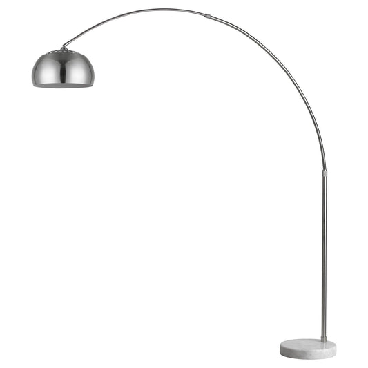 Mid 1-Light Brushed Nickel Adjustable Arc Floor Lamp With Metal Shade (73") - AFS