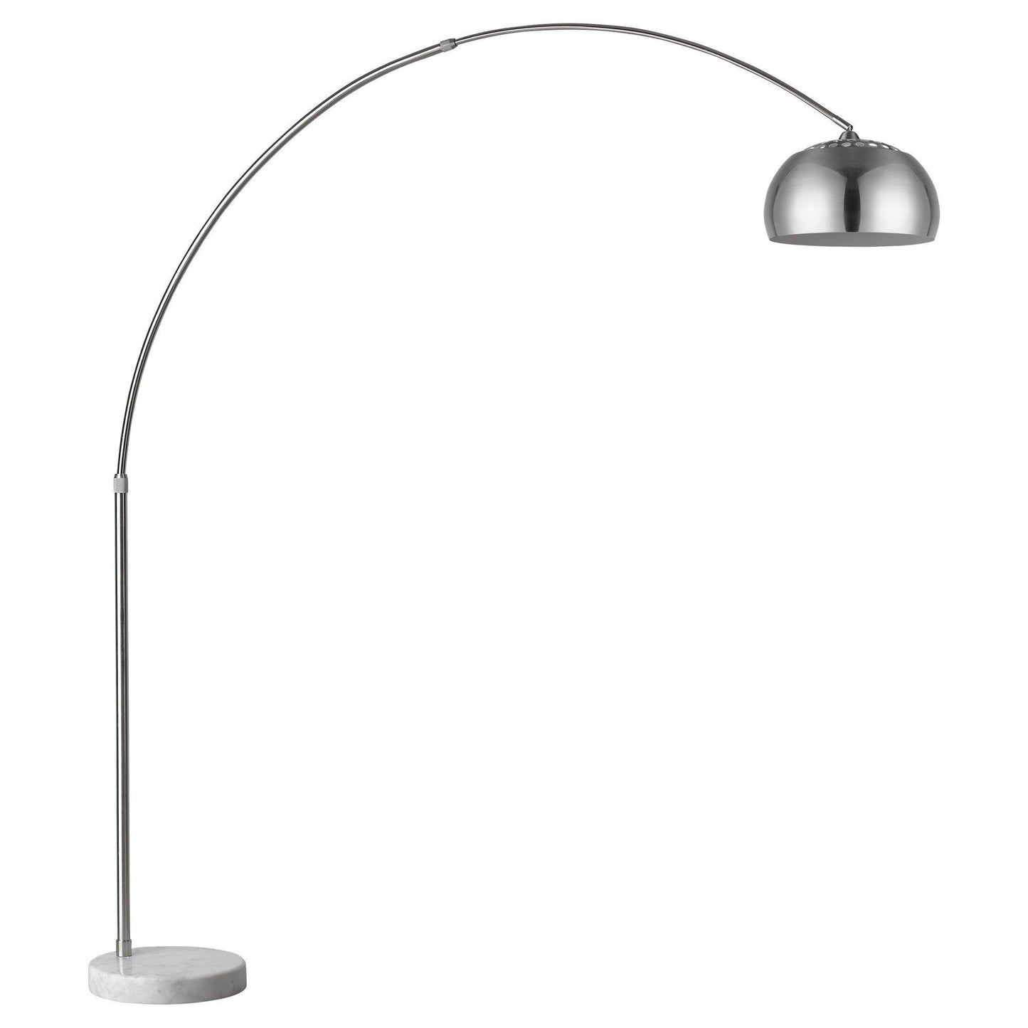 Mid 1-Light Brushed Nickel Adjustable Arc Floor Lamp With Metal Shade (73") - AFS