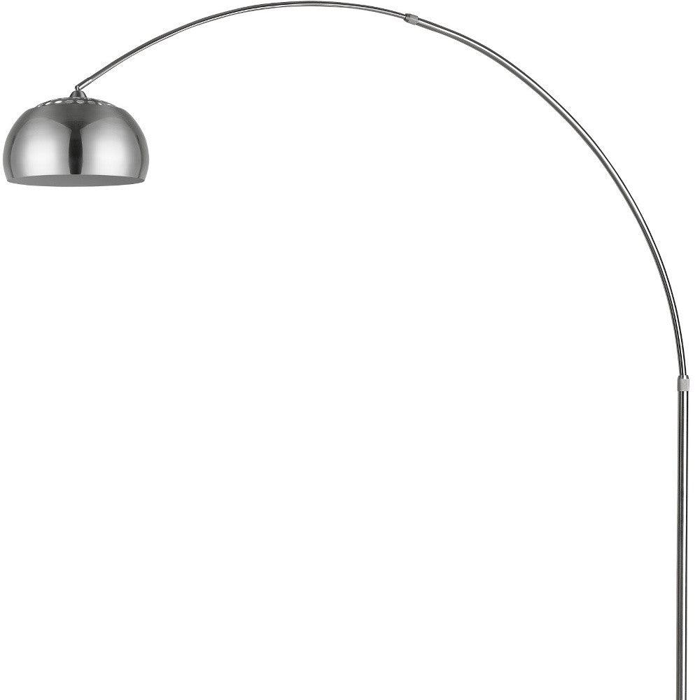 Mid 1-Light Brushed Nickel Adjustable Arc Floor Lamp With Metal Shade (73") - AFS