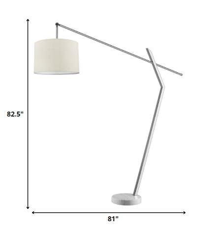 Chelsea 2-Light Polished Chrome Arc Floor Lamp With Latte Linen Shade - AFS