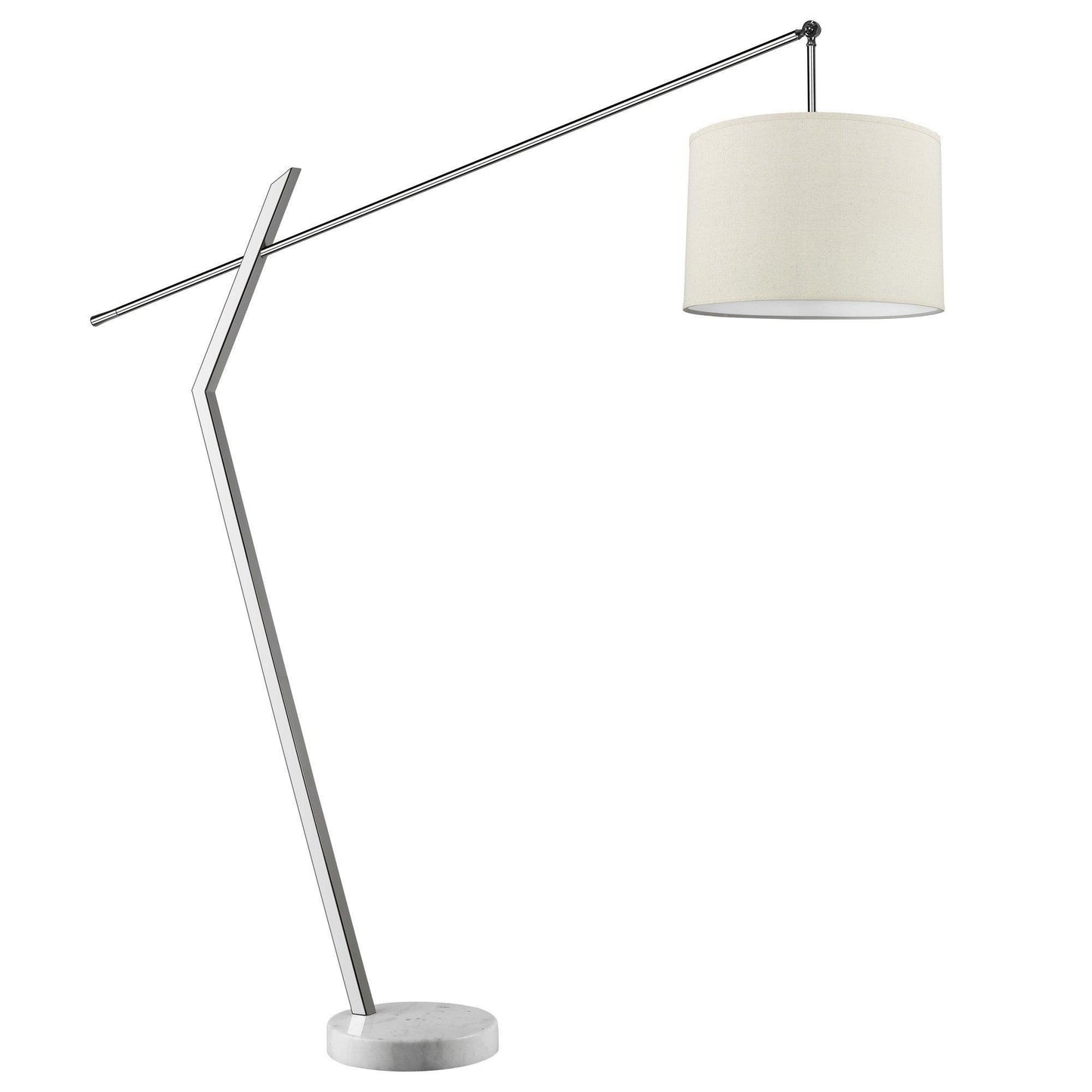 Chelsea 2-Light Polished Chrome Arc Floor Lamp With Latte Linen Shade - AFS