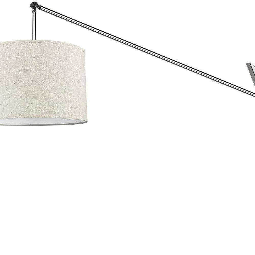 Chelsea 2-Light Polished Chrome Arc Floor Lamp With Latte Linen Shade - AFS