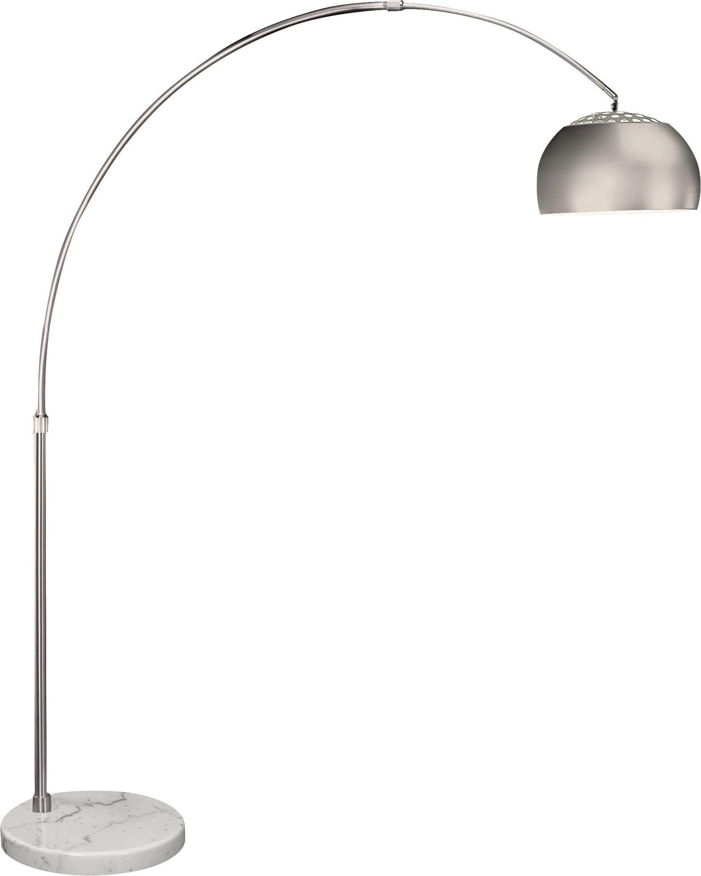 Mid 1-Light Brushed Nickel Adjustable Arc Floor Lamp With Metal Shade (94") - AFS