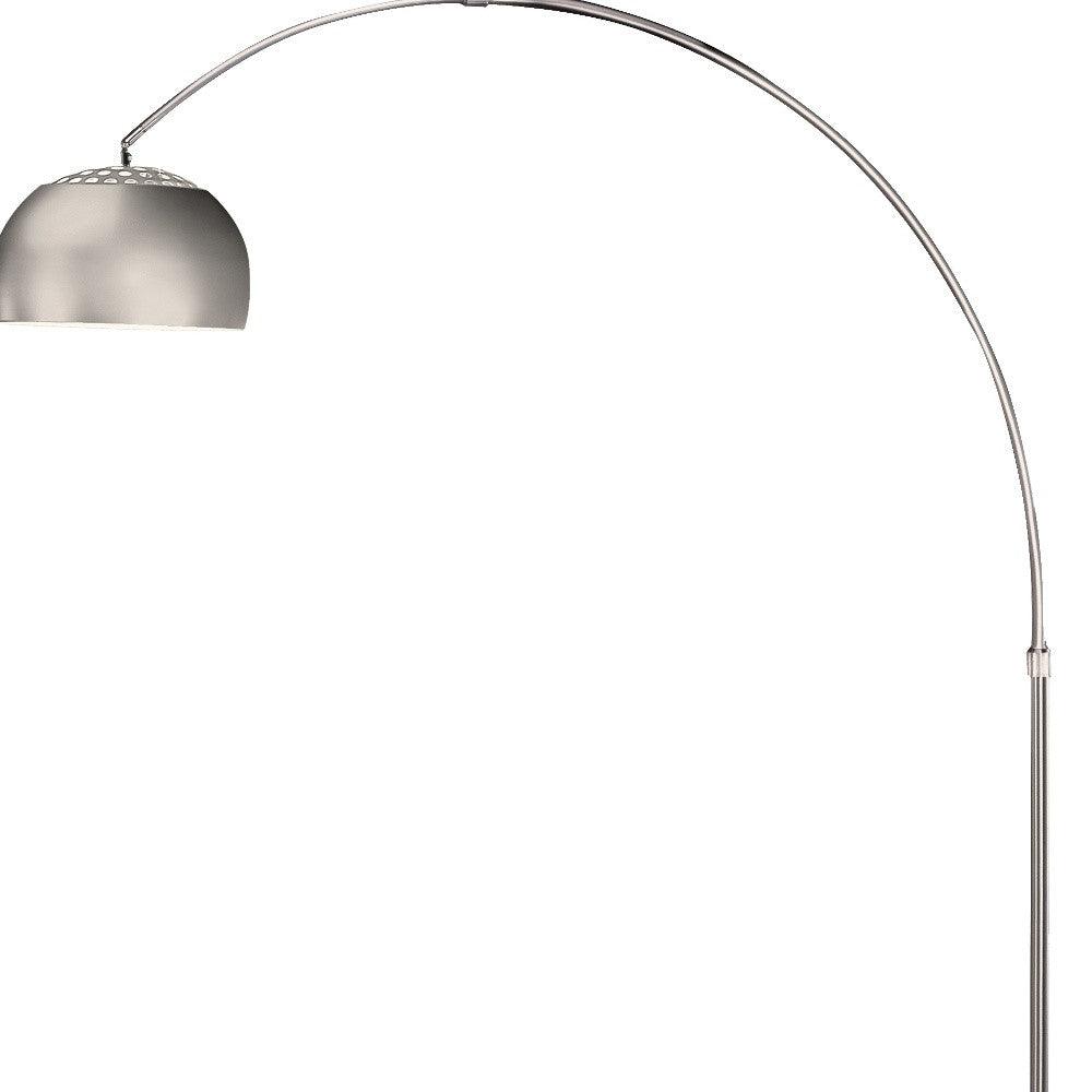 Mid 1-Light Brushed Nickel Adjustable Arc Floor Lamp With Metal Shade (94") - AFS