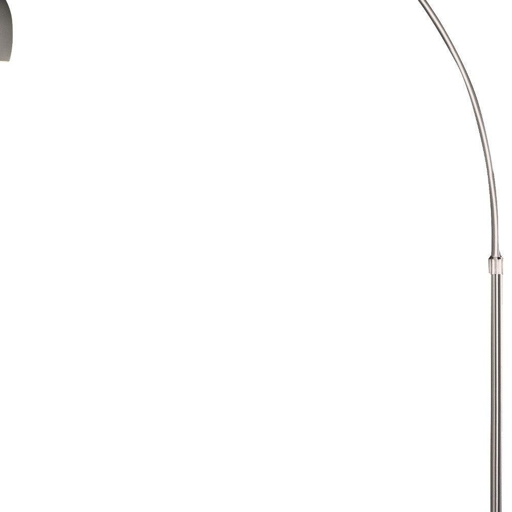 Mid 1-Light Brushed Nickel Adjustable Arc Floor Lamp With Metal Shade (94") - AFS