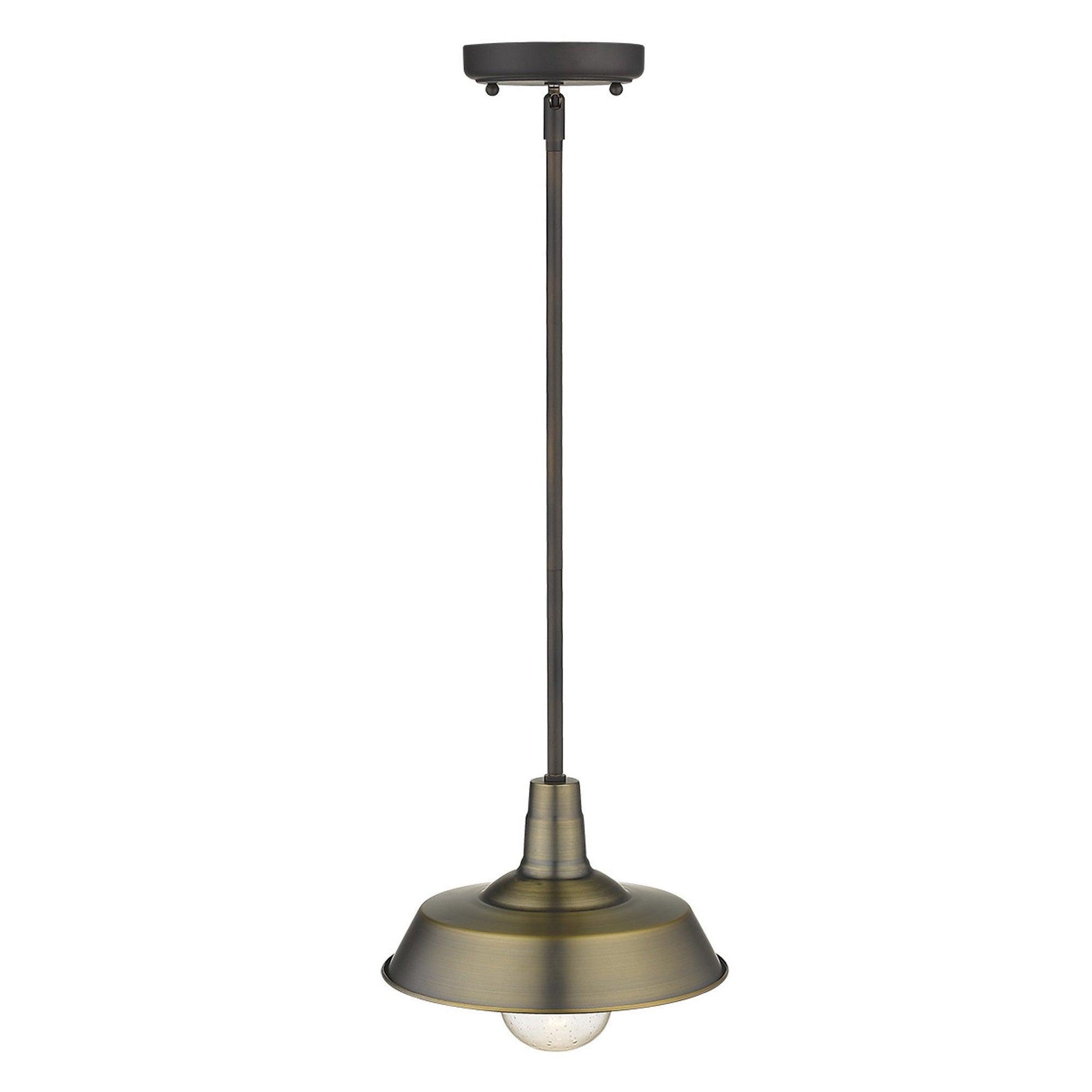 Brushed Gold Shallow Plate Adjustable Pendant Light - AFS