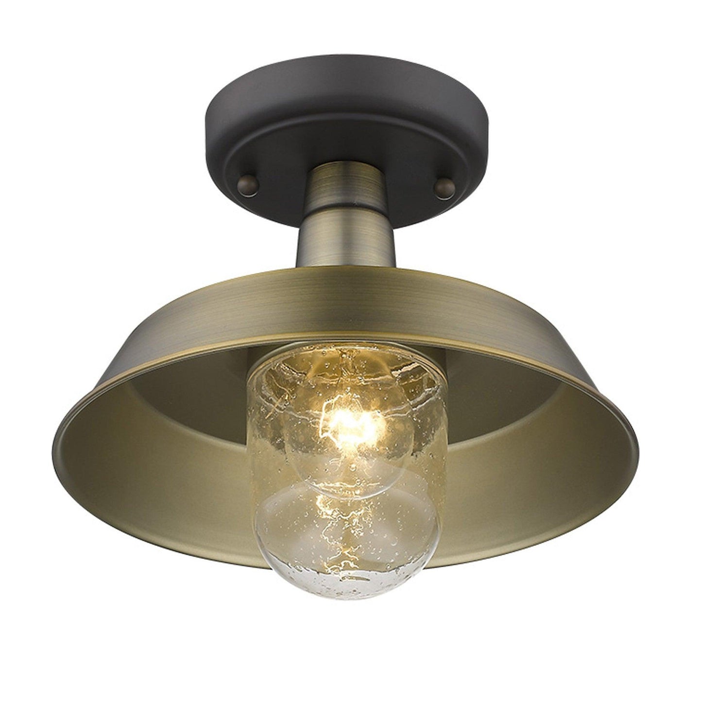 Brushed Gold Shallow Plate Adjustable Pendant Light - AFS