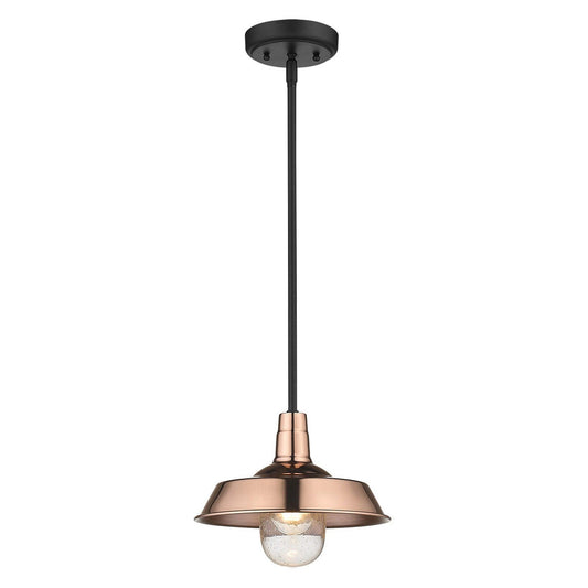 Shiny Copper Shallow Plate Adjustable Pendant Light - AFS