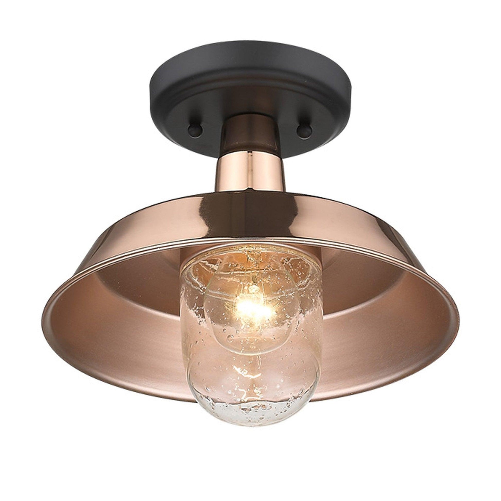 Shiny Copper Shallow Plate Adjustable Pendant Light - AFS